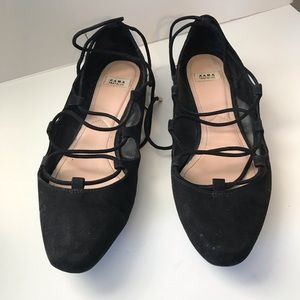 Zara lace up flats